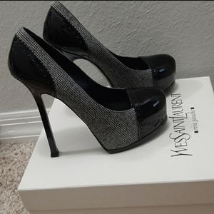 YSL Prince de Galles plaid Tribtoo Pumps